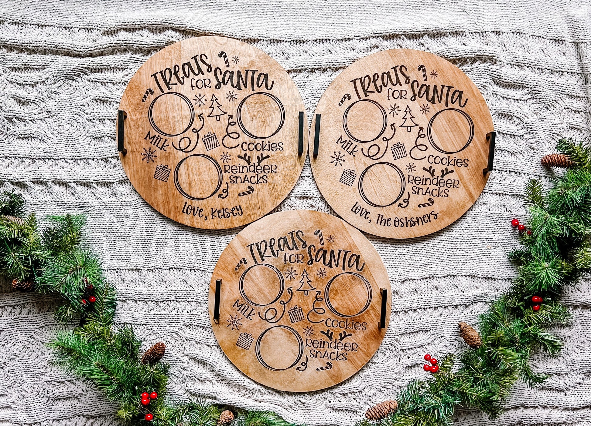 Wooden Treats for Santa Tray