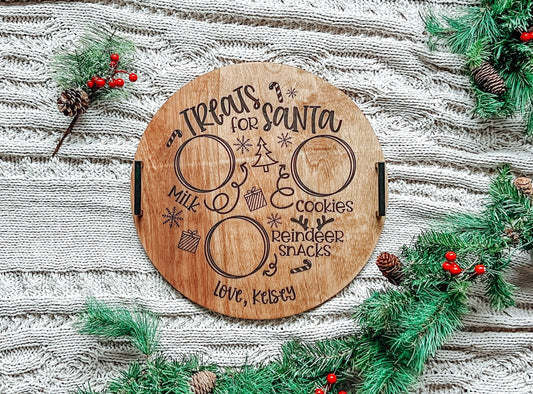 Wooden Treats for Santa Tray