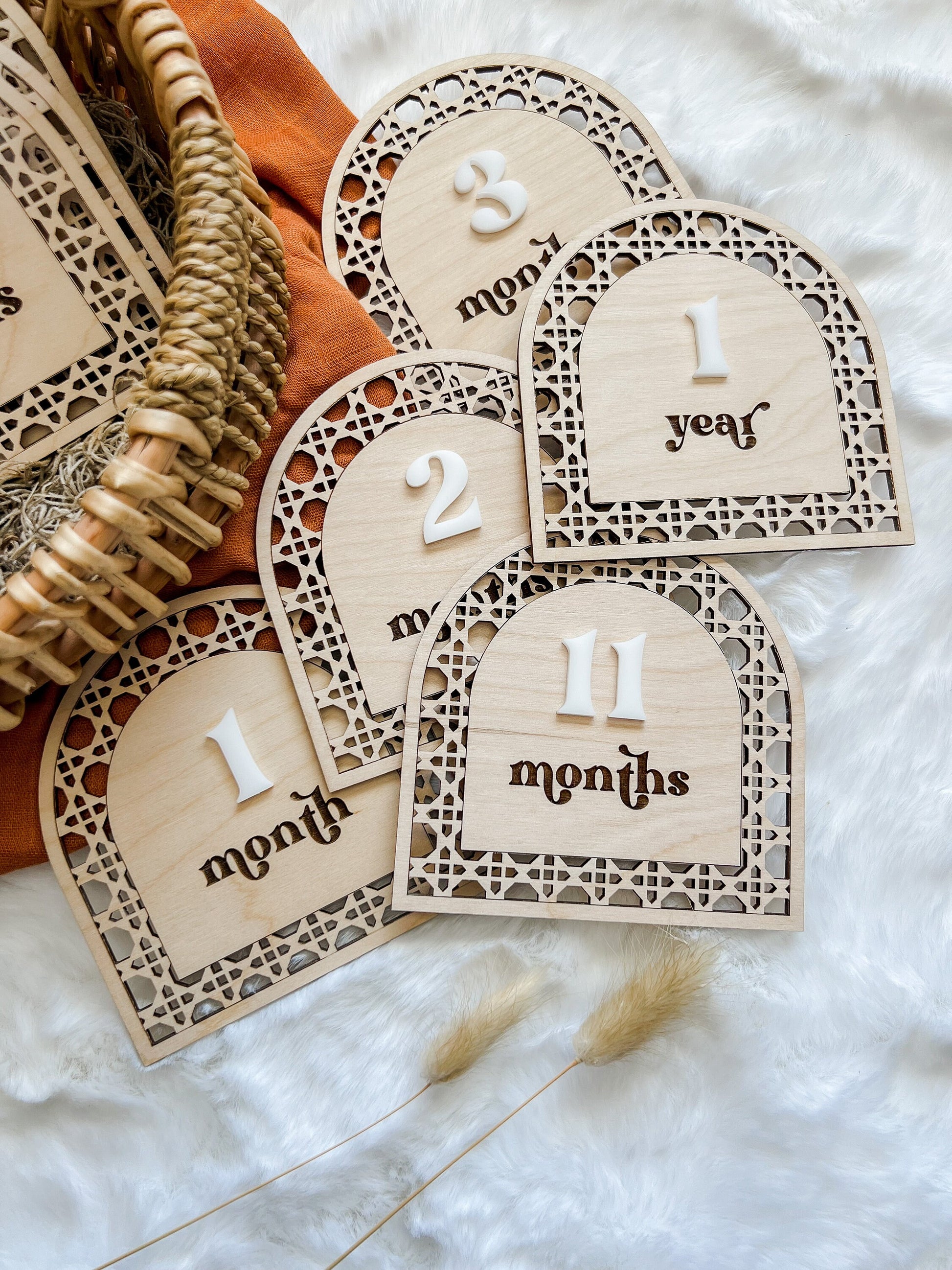 Rattan Baby Milestone Markers
