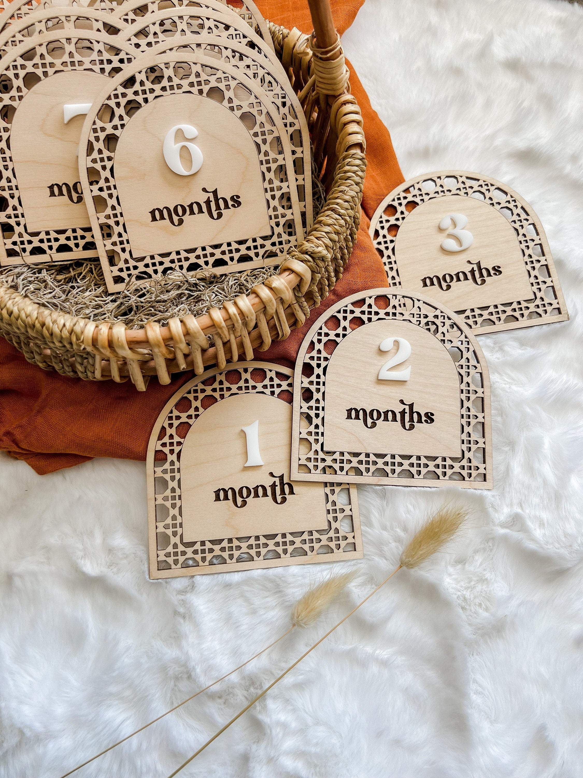 Rattan Baby Milestone Markers