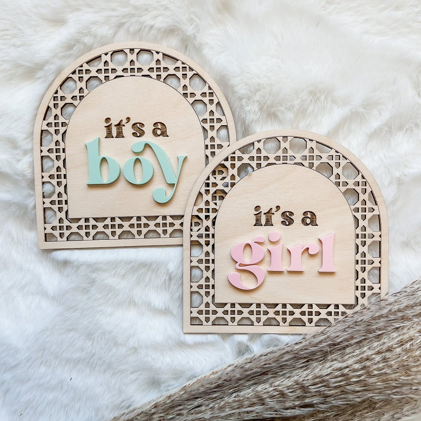 Boho Gender Reveal Sign