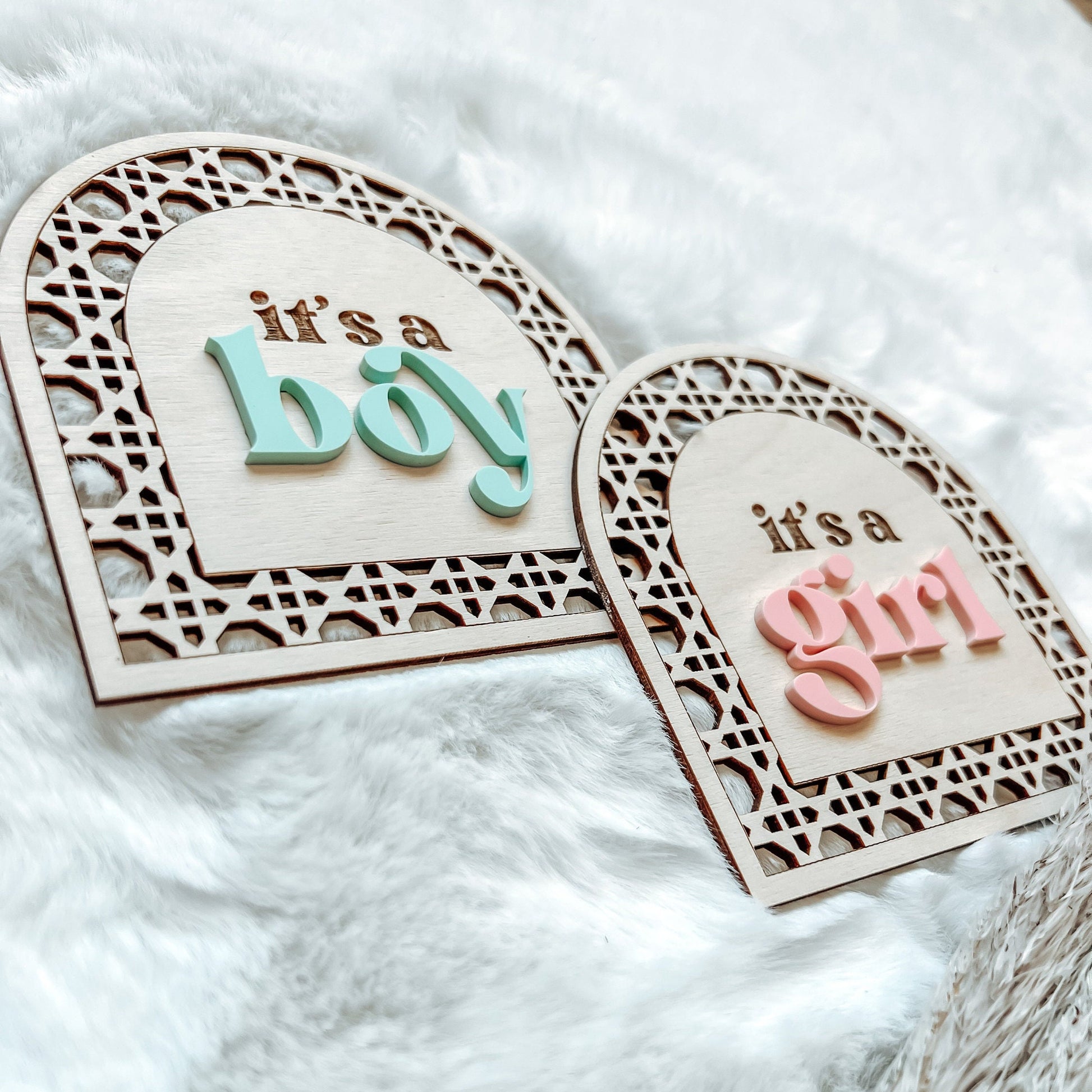 Boho Gender Reveal Sign