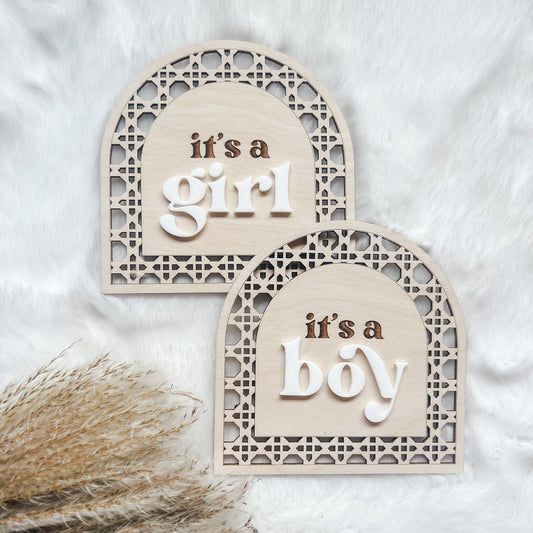 Boho Gender Reveal Sign