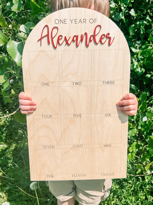 Personalized First Year Photo Board