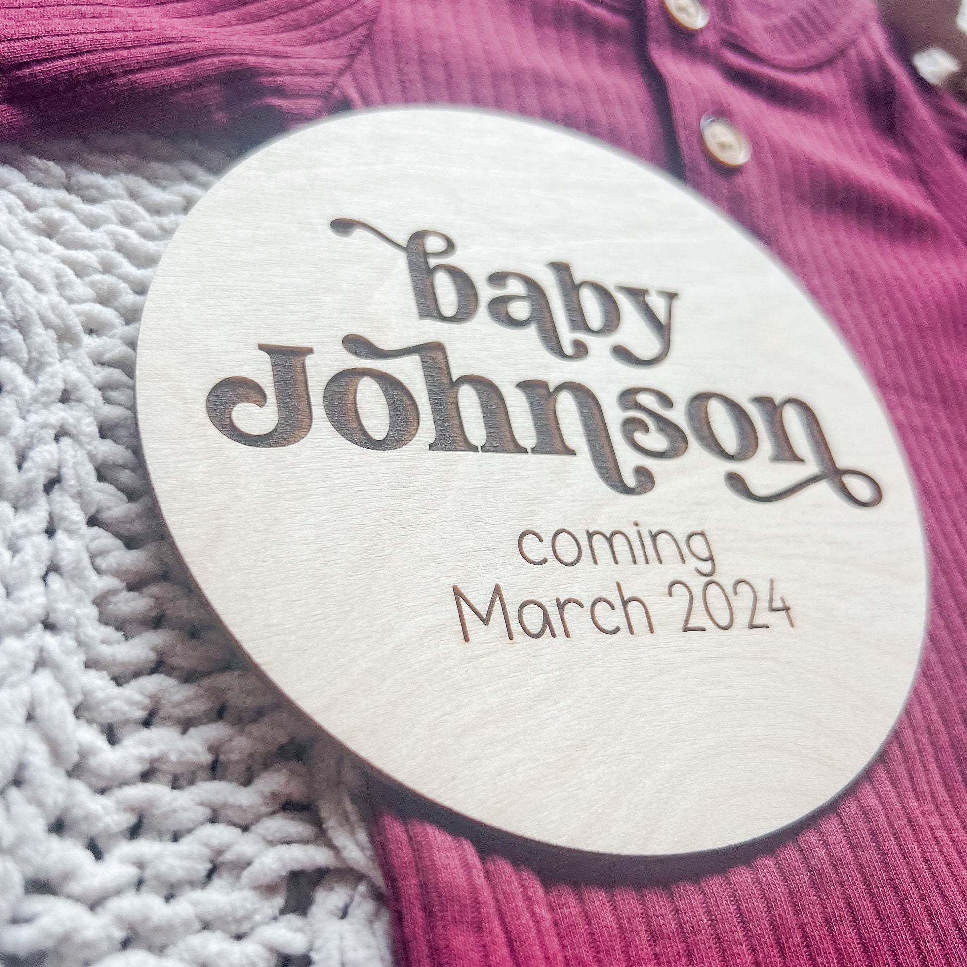 Retro Last Name Pregnancy Announcement