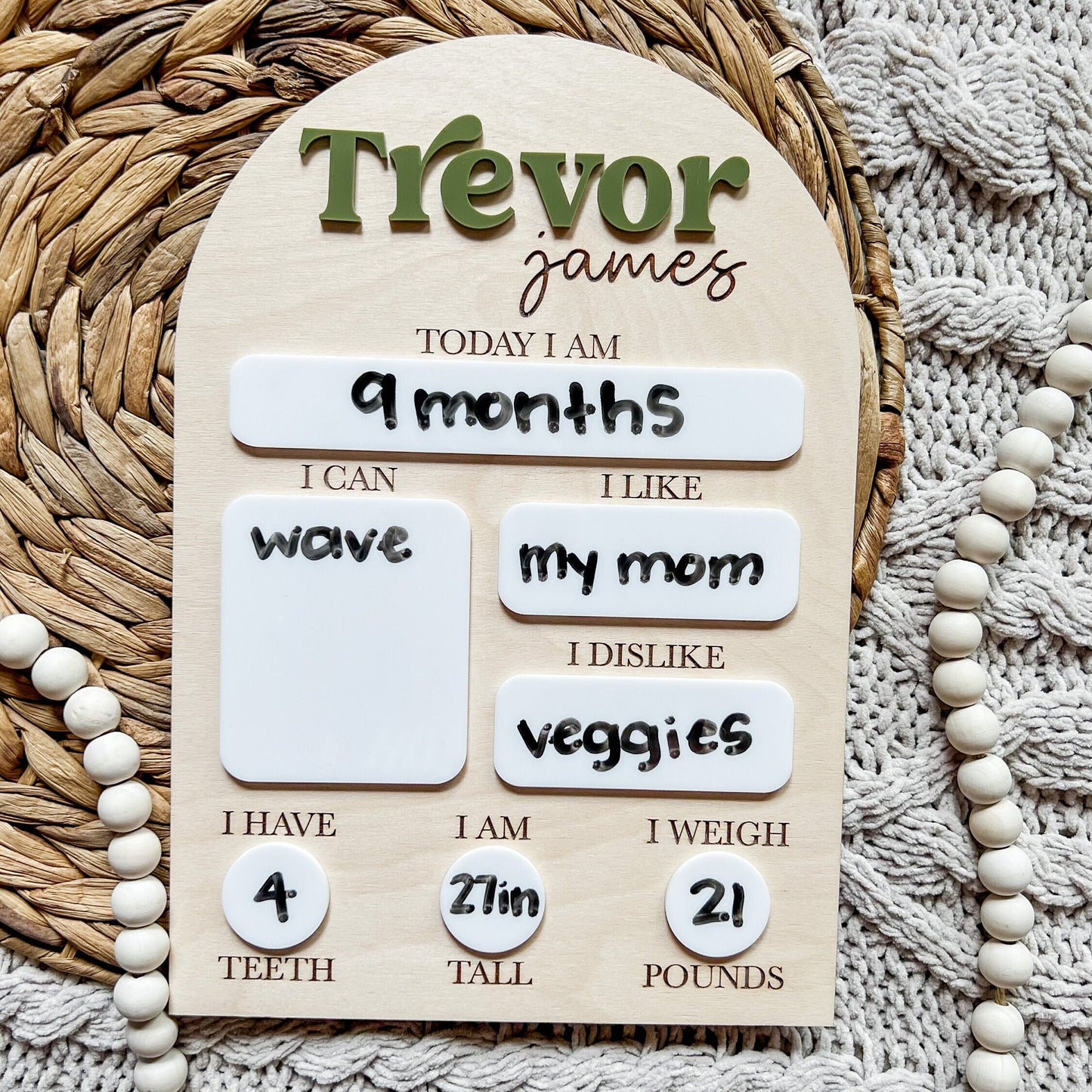 Personalized Monthly Milestone Card