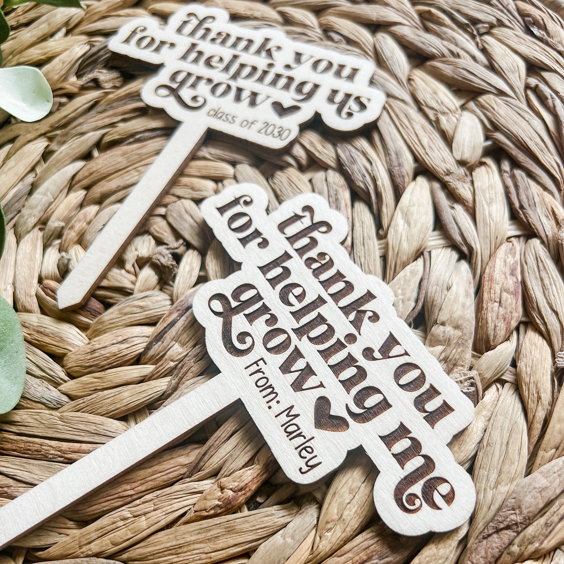 Thank You for Helping Us Grow Plant Sign