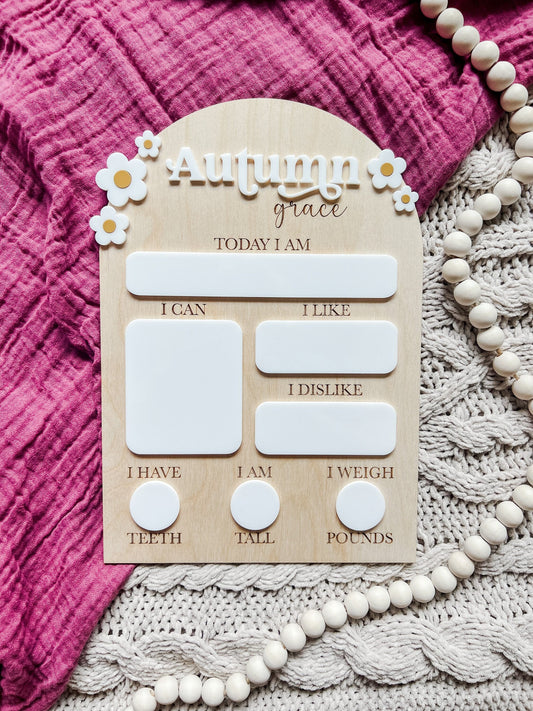 Daisy Monthly Milestone Card