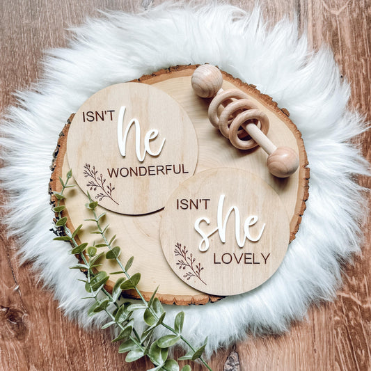 Isn't She Lovely/ Isn't He Wonderful sign
