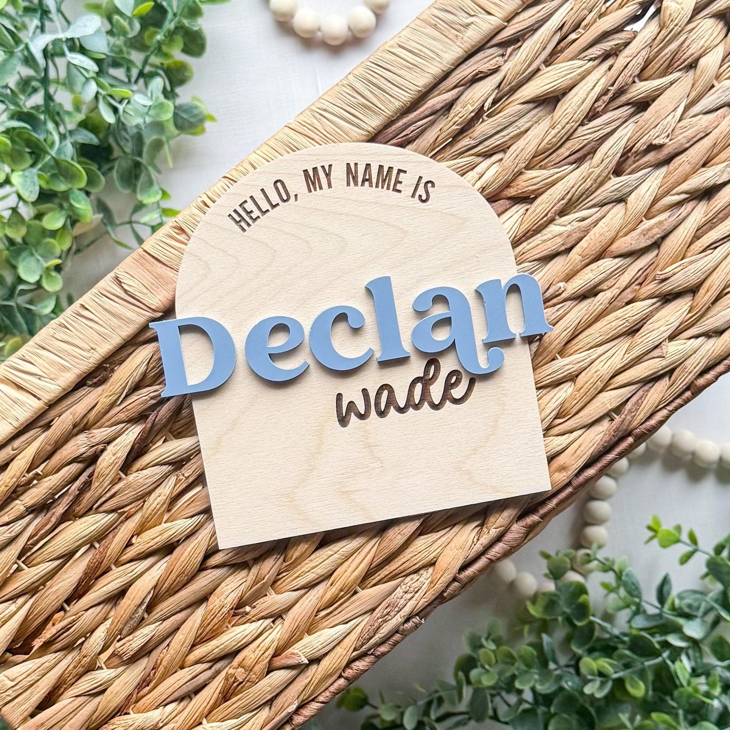 Personalized Arch Name Sign | Hello My Name Is Sign | Mini Baby Name Sign | Hospital Name Sign | Baby Shower Gift | Baby Name Reveal