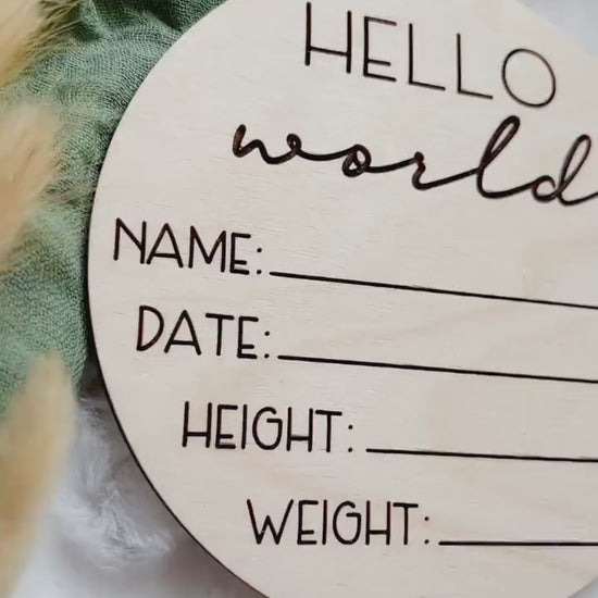 Baby Birth Stats Sign | I'm New Here Sign | Baby Announcement Plaque | Wooden Birth Stats Sign | Newborn Photo Prop | Hospital Photo Prop