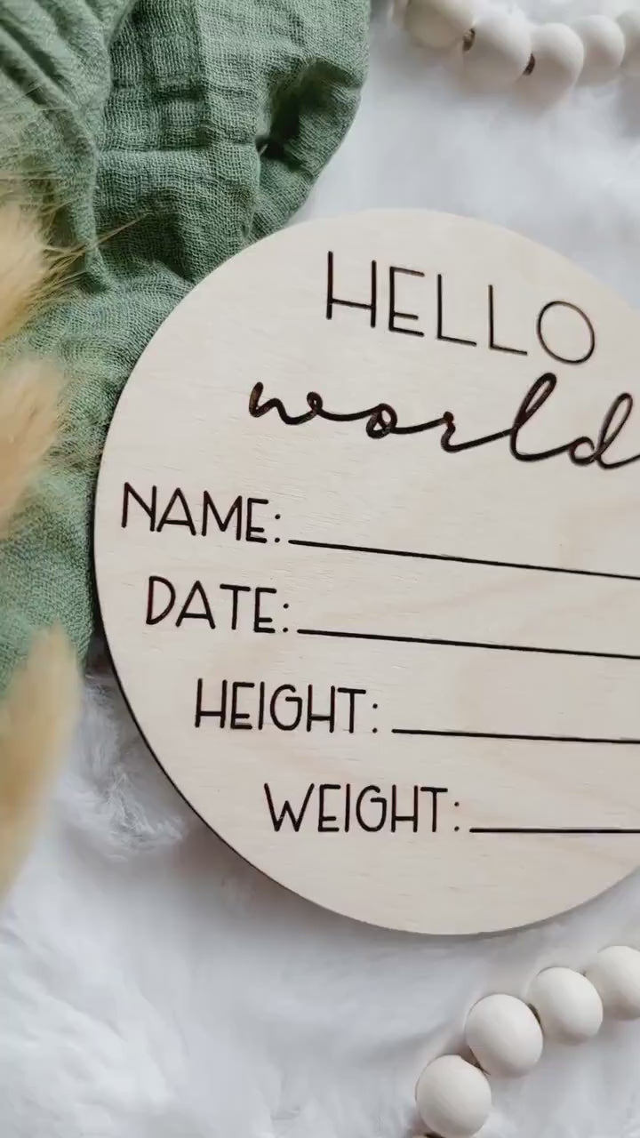 Baby Birth Stats Sign | I'm New Here Sign | Baby Announcement Plaque | Wooden Birth Stats Sign | Newborn Photo Prop | Hospital Photo Prop