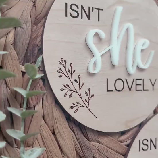 Isn't She Lovely Sign | Isn't He Wonderful Sign | Birth Announcement Sign | Gender Announcement Sign | Gender Reveal Photo Prop | Wood Sign