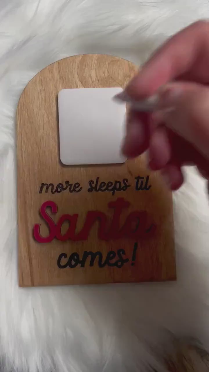 Christmas Countdown Calendar | Sleeps Until Santa Sign | Erasable Christmas Countdown Sign | Christmas Advent Calendar