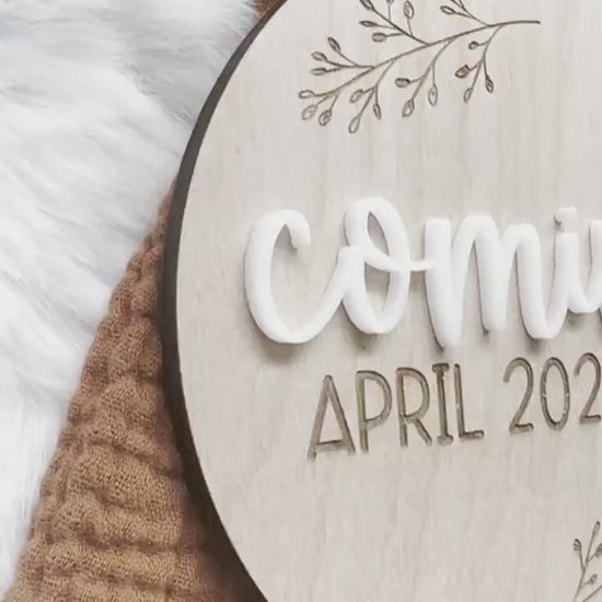 Personalized Pregnancy Announcement Sign | Coming Soon with Due Date Plaque | Expecting Baby Sign | Pregnancy Photo Prop