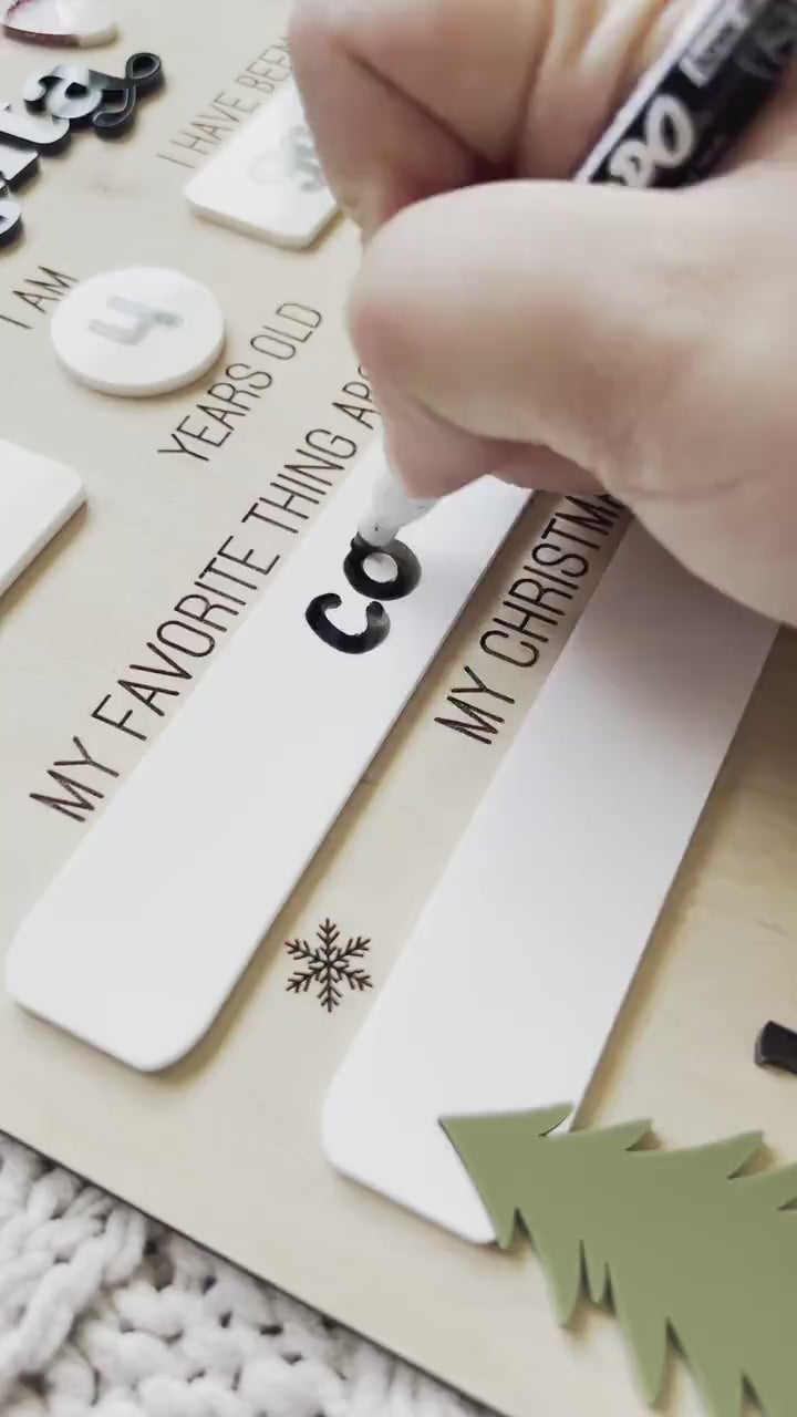 Dear Santa Christmas Board | Christmas Wish Sign | Reusable Dear Santa Sign | Dry Erase Christmas List | Kid's Christmas Gift | Christmas