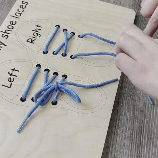 Shoe Lacing Board | Wooden Shoe Lace Board | I Can Tie My Shoes Board | Montessori Education Board | Kindergarten Learning Board