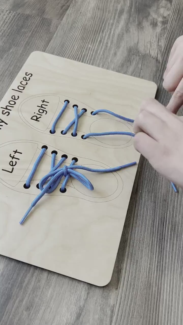 Shoe Lacing Board | Wooden Shoe Lace Board | I Can Tie My Shoes Board | Montessori Education Board | Kindergarten Learning Board