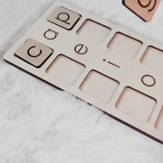 Wooden CVC Board | Wood Word Learning Board | Vowel Board | Kid's Learning Board | Homeschool Learning Board | Montessori Education Board